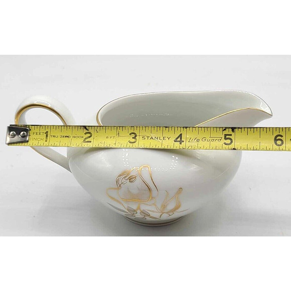 Vtg KPM Krister China Germany Sauce Gravy Boat and Creamer. Gold Rose Design - Picture 15 of 16